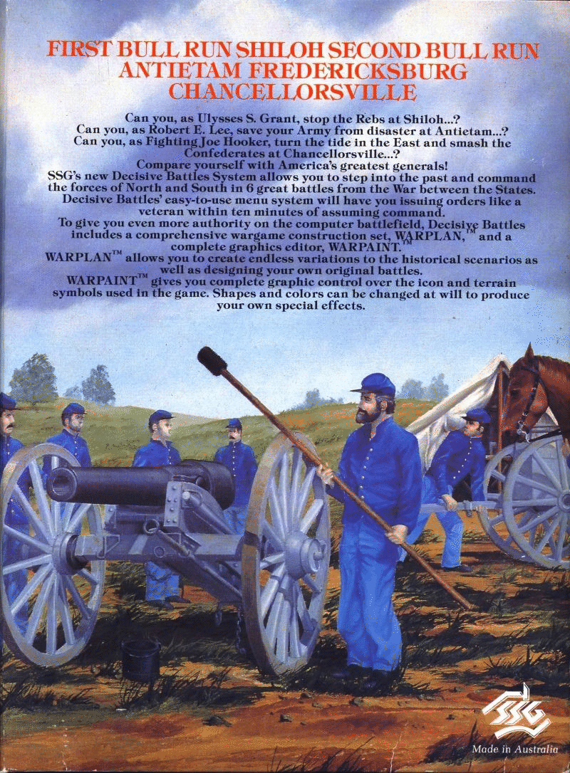 Decisive Battles Of The American Civil War Volume One box art for Commodore 64
